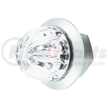 39230 by UNITED PACIFIC - Clearance Light - 2 LED, Mini Watermelon, White LED, Clear Lens, Dual Function