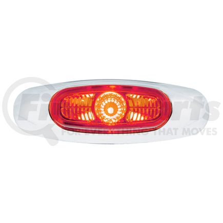 39256 by UNITED PACIFIC - Clearance/Marker Light - 4-3/16" Wide, 3 LED, Chrome, ViperEye Effect, Red LED/Red Lens