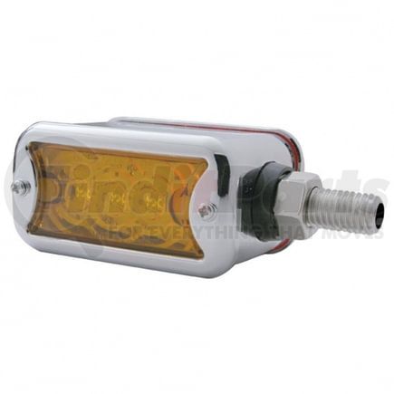 39367 by UNITED PACIFIC - Marker Light - 3 LED, Straight Mount, Double Face, with Chrome Bezel, Amber and Red Lens/Amber and Red LED, Chrome-Plated Steel, Rectangle Design