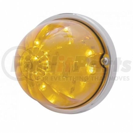 39596 by UNITED PACIFIC - Truck Cab Light - 17 LED Watermelon Flush Mount Kit, with Low Profile Bezel, Amber LED/Amber Lens