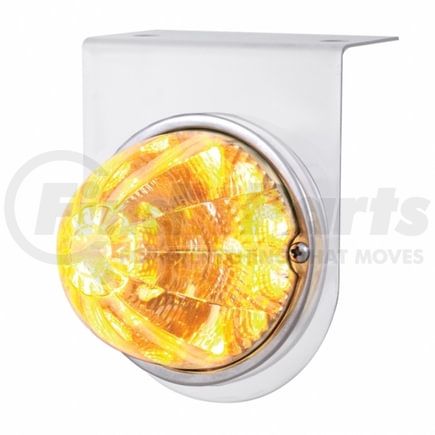 39617 by UNITED PACIFIC - Reflector Maze LED Marker Light with Bracket - 17 LED, Clear Lens/Amber LED, Stainless Steel, 3 in. Lens, Watermelon Design