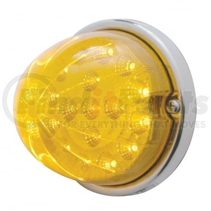 39661 by UNITED PACIFIC - Truck Cab Light - 17 LED Watermelon Clear Reflector Flush Mount Kit with Low Profile Bezel, Amber LED/Amber Lens