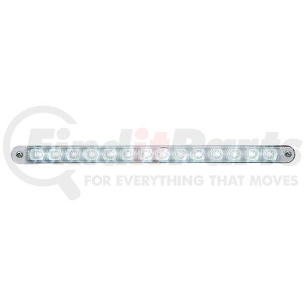 39806 by UNITED PACIFIC - Auxiliary Light - 14 LED 12" Auxiliary Strip Light, with Bezel, White LED/Clear Lens