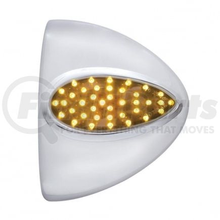 39896 by UNITED PACIFIC - Headlight Cover - Headlight Turn Signal Light Cover, 39 LED, Teardrop, Amber LED/Chrome Lens