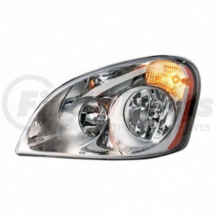 31319 by UNITED PACIFIC - Headlight Assembly - LH, Chrome Housing, High/Low Beam, H11, 4157 Bulb, with Signal Light, Original Style Design