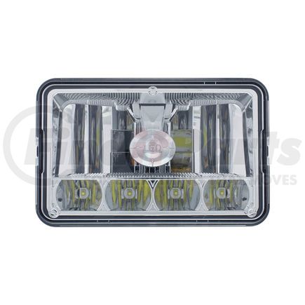 31365 by UNITED PACIFIC - Crystal Lens, 5 High Power LED Headlight - RH/LH, 4 x 6", Rectangle, Chrome Housing, High/Low Beam