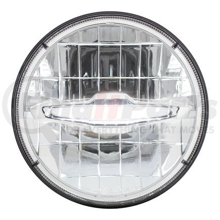 31513 by UNITED PACIFIC - Headlight - 3 High Power, LED, RH/LH, 7", Round, Chrome Housing, High/Low Beam, with 10 White LED Position Light