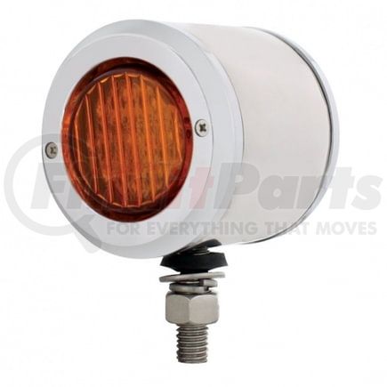 31800 by UNITED PACIFIC - Marker Light - Double Face, LED, Assembly, with Bezel, 9 LED, Amber and Red Lens/Amber and Red LED, Stainless Steel, Round Design