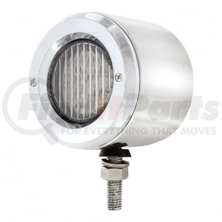 31816 by UNITED PACIFIC - Marker Light - Double Face, LED, Assembly, with Bezel, 13 LED, Clear Lens/Red LED, Stainless Steel, Round Design