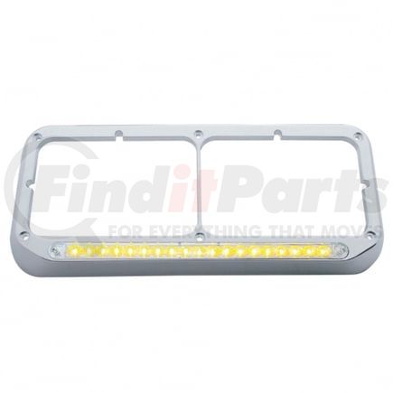 32359 by UNITED PACIFIC - Headlight Bezel - 19 LED, Rectangular, Dual, Amber LED/Clear Lens