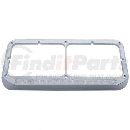 32382 by UNITED PACIFIC - Headlight Bezel - 14 LED, Rectangular, Dual, Amber LED/Clear Lens