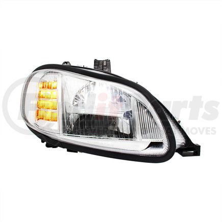 32909 by UNITED PACIFIC - Headlight Assembly - Passenger Side, Chrome, LED, for 2003-2024 Freightliner M2