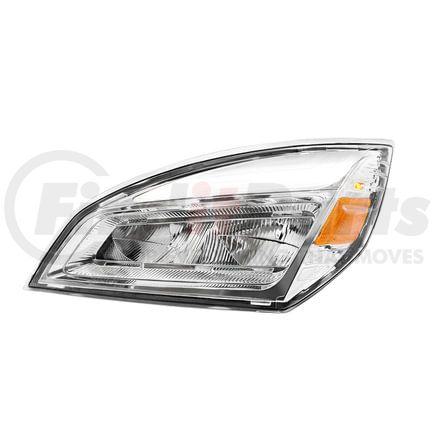 32912 by UNITED PACIFIC - Headlight Assembly - Driver Side, Chrome, LED, For 2018-2024 Freightliner Cascadia, Classic Style