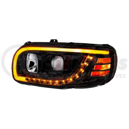 32918 by UNITED PACIFIC - Headlight - Left Side, LED, Projector, Blackout, with Turn Signal and Light Bar