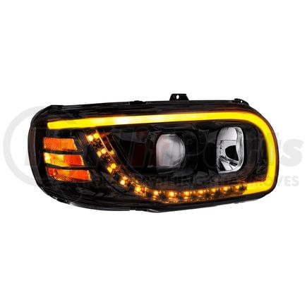 32919 by UNITED PACIFIC - Headlight - Right Side, LED, Projector, Blackout, with Turn Signal and Light Bar