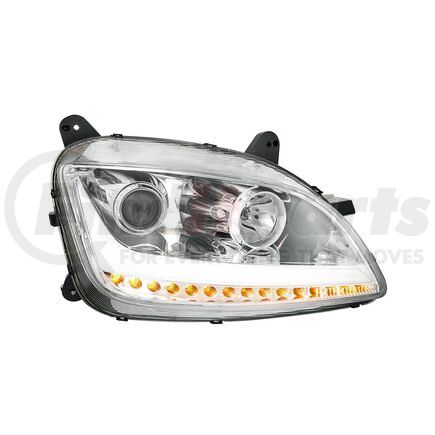 32925 by UNITED PACIFIC - Headlight - Right Side, LED, Projector, Chrome Housing, with Position and Sequential Light