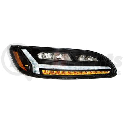 32931 by UNITED PACIFIC - Blackout 6-LED Headlight Assembly, Passenger Side, for 2006-16 Peterbilt 386 / 2000-11 Peterbilt 387