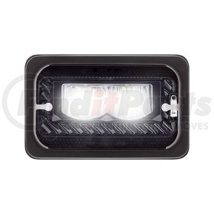 34134 by UNITED PACIFIC - Headlight - RH/LH, LED, Heated, 4 x 6", Rectangle, Black Housing, High Beam, with Black Reflector