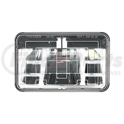 34135 by UNITED PACIFIC - Heated LED Headlight - RH/LH, 4 x 6", Rectangle, Black Housing, Low Beam