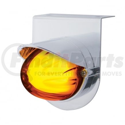 34412 by UNITED PACIFIC - Marker Light - "Glo" Light, LED, with Bracket, with Visor, Dual Function, 9 LED, Amber Lens/Amber LED, Stainless Steel, 3 in. Lens, Watermelon Design