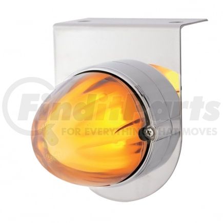 34418 by UNITED PACIFIC - Marker Light - "Glo" Light, LED, with Bracket, Dual Function, 9 LED, Clear Lens/Amber LED, Stainless Steel, 3 in. Lens, Watermelon Design