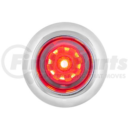 34827 by UNITED PACIFIC - Clearance/Marker Light - LED, Single Function, ArcBlast Mini, with Stainless Steel Bezel & Rubber Grommet, Red LED/Clear Lens