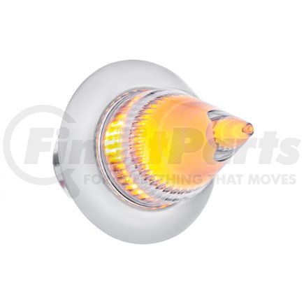 34843 by UNITED PACIFIC - Clearance Light - 4 LED, Amber LED, Clear Lens, Dual Function, Mini Spike Style