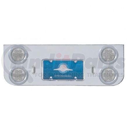 35223 by UNITED PACIFIC - Tail Light Panel - Chrome, Rear Center, with Four 7 LED 4" Reflector Lights & Bezels, Red LED/Clear Lens