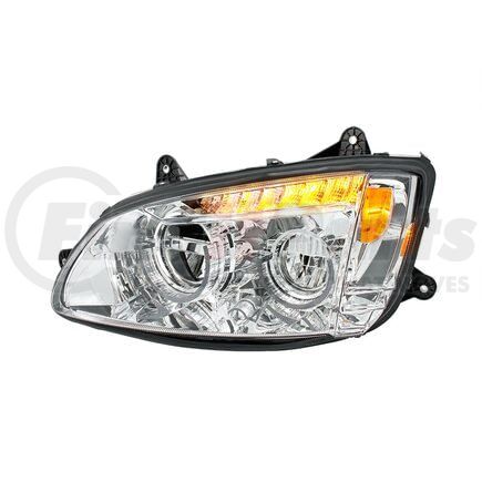 35719 by UNITED PACIFIC - Headlight - Left Side, Full LED, Chrome Housing, fits 2008-2017 Kenworth T660