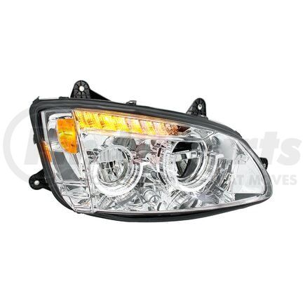 35720 by UNITED PACIFIC - Headlight - Right Side, Full LED, Chrome Housing, fits 2008-2017 Kenworth T660