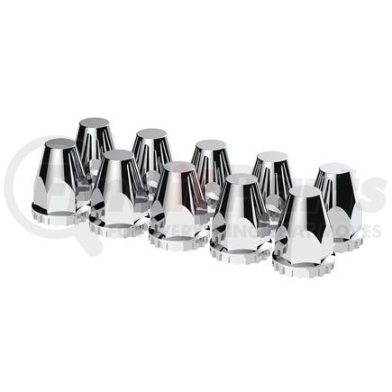 10064 by UNITED PACIFIC - Wheel Lug Nut Cover Set - Chrome, Plastic