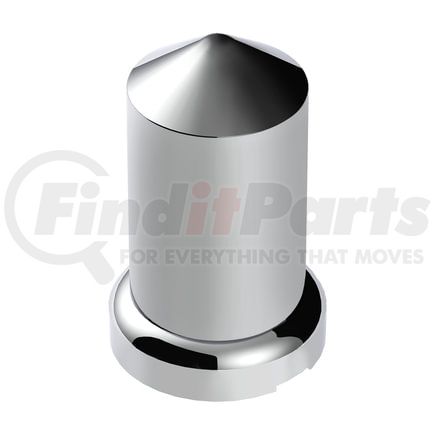 10117B by UNITED PACIFIC - Wheel Lug Nut Cover - 33mm x 3 3/16", Chrome, Plastic, Pointed, with Flange, Push-On Style