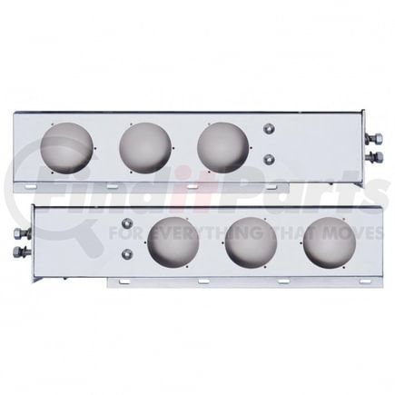 22302 by UNITED PACIFIC - Light Bar Bracket - 2" Bolt Pattern, Stainless, Spring Loaded, with Six 4" Light Cutouts