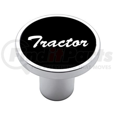 23010 by UNITED PACIFIC - Air Brake Valve Control Knob - "Tractor", Black Aluminum Sticker