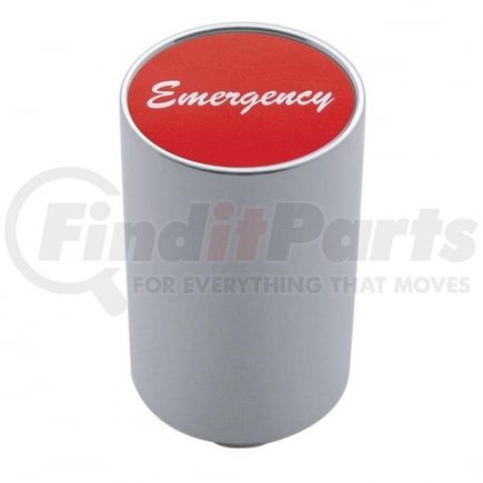 23758 by UNITED PACIFIC - Air Brake Valve Control Knob - "Emergency" 3", Red Aluminum Sticker