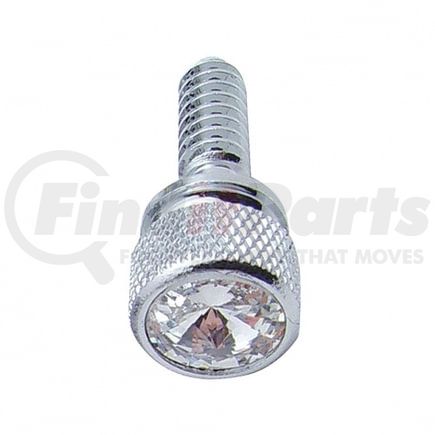 23807B by UNITED PACIFIC - Dash Panel Screw - Bulk, 1/4"-20, Knurled Head, with Clear Crystal, for Peterbilt