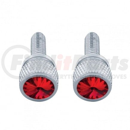 23812P by UNITED PACIFIC - Dash Panel Screw - 2-Pack, 3/4", Short M6, with Red Crystal, for Kenworth