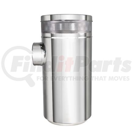 28201 by UNITED PACIFIC - Air Cleaner Housing - 15", Chopped, Stainless Steel, for Peterbilt