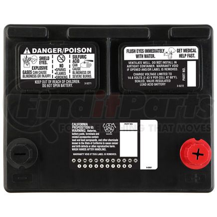 BU60121R by DELPHI - MaxStart™ 30 Vehicle Battery - Remanufactured, Top Right, 675 Cranking Amps, 80 Reserved Capacity