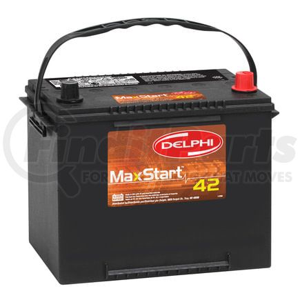BU7024F by DELPHI - MaxStart™ 42 Vehicle Battery - Remanufactured, Top Right, 890 Cranking Amps, 120 Reserve Capacity