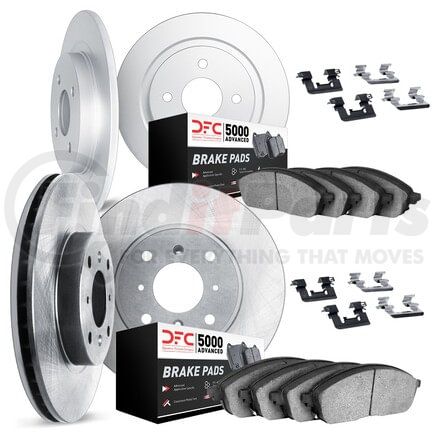 6514-07004 by DYNAMIC FRICTION COMPANY - Brake Rotor with 5000 Brake Pads and Hardware Kit