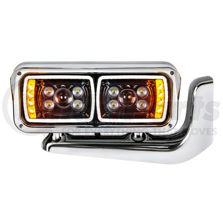 35778 by UNITED PACIFIC - Headlight Assembly - Passenger Side, Blackout, 10 High Power Led, Projection, with Mounting Arm