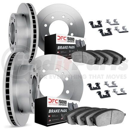 6514-48009 by DYNAMIC FRICTION COMPANY - Brake Rotor with 5000 Brake Pads and Hardware Kit