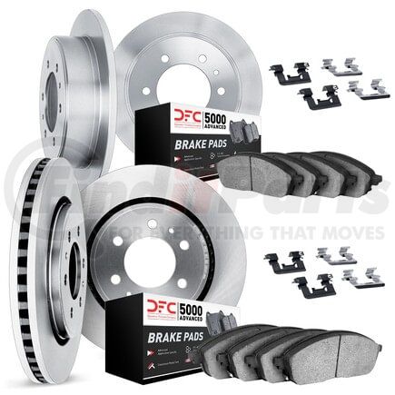 6514-52007 by DYNAMIC FRICTION COMPANY - Brake Rotor with 5000 Brake Pads and Hardware Kit