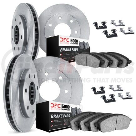 6514-54100 by DYNAMIC FRICTION COMPANY - Brake Rotor with 5000 Brake Pads and Hardware Kit