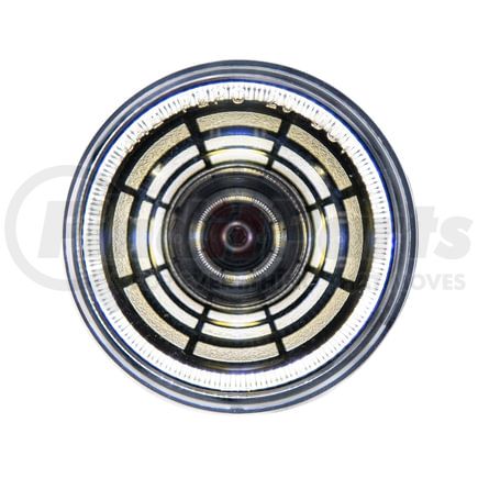 36578 by UNITED PACIFIC - Clearance/Marker Light - 4 LED 2" Round, Abyss Lens Design, with Plastic Housing, White LED/Clear Lens