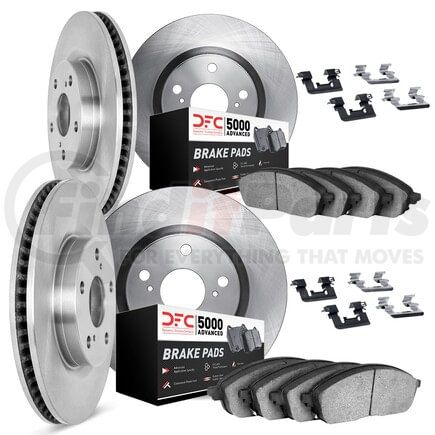 6514-73041 by DYNAMIC FRICTION COMPANY - Brake Rotor with 5000 Brake Pads and Hardware Kit
