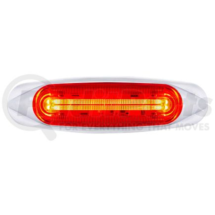 36816 by UNITED PACIFIC - Clearance/Marker Light - 4 LED LightTrack, Red LED/Red Lens, With Chrome Bezel