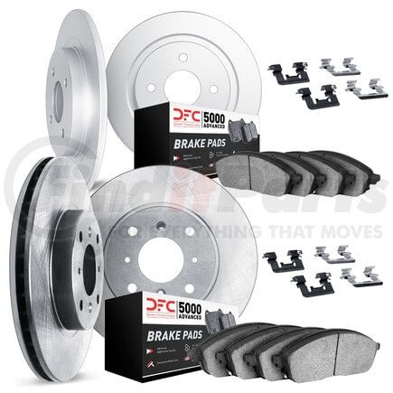 6514-80129 by DYNAMIC FRICTION COMPANY - Rotors with 5000 Advanced Brake Pads includes Hardware