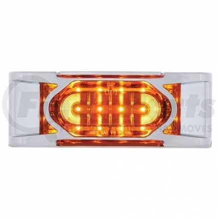 36893 by UNITED PACIFIC - Clearance/Marker Light, with Chrome Bezel, 16 LED, Reflector, Amber LED,/Amber Lens